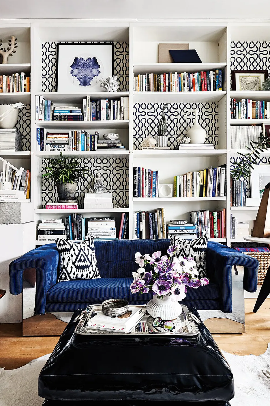 Styled and organized shelving