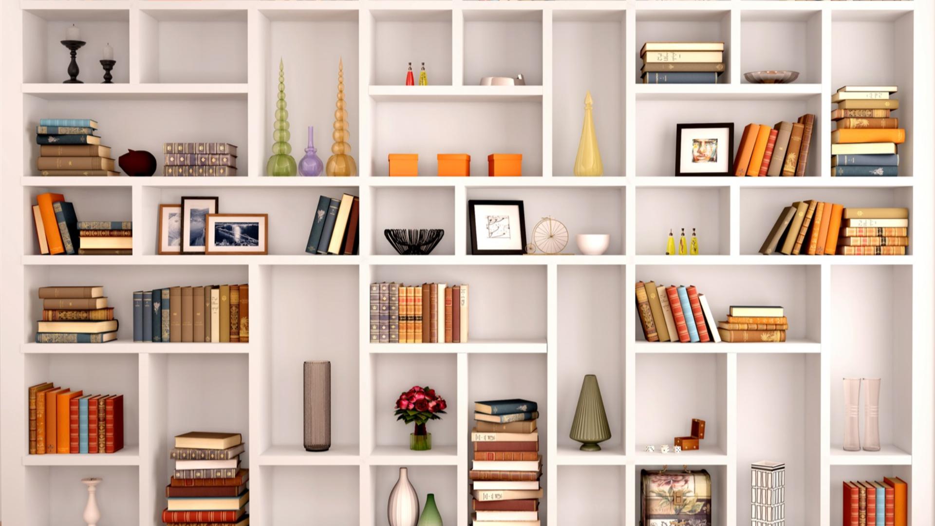 Organized wall shelving